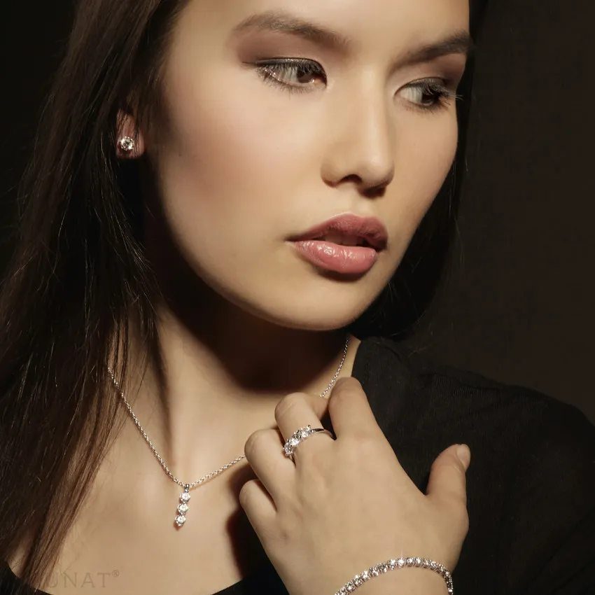 0.50 quilates trilogía colgante diamante en oro blanco 