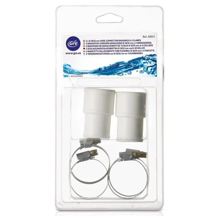 2 CONECTORES 3832MM + 4 ABRAZADERAS METáLICAS GRE