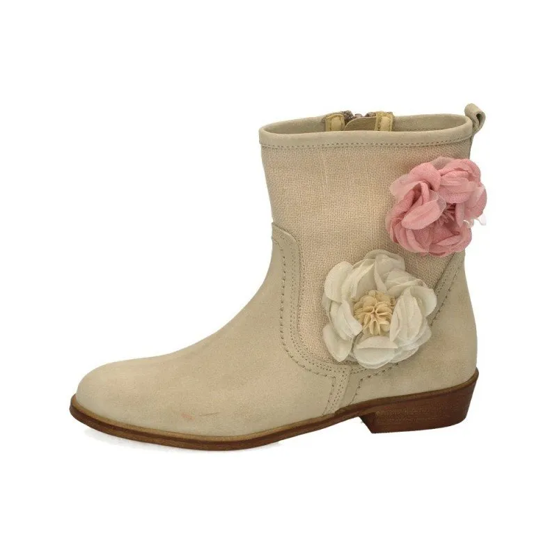 235517337 BOTIN COMUNION FLOR COLOR BEIGE
