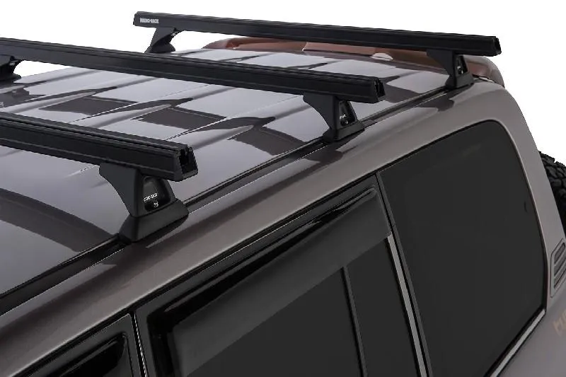 3 Barras de techo Rhino Rack Heavy Duty RCH Negras TOYOTA LandCruiser 100 Series 4WD 03/98 to 10/07