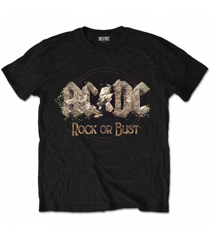 ACDC Rock or Bust Camiseta Licencia Oficial Manga Corta Men Chico ROCKOFF ACDCTS34MB