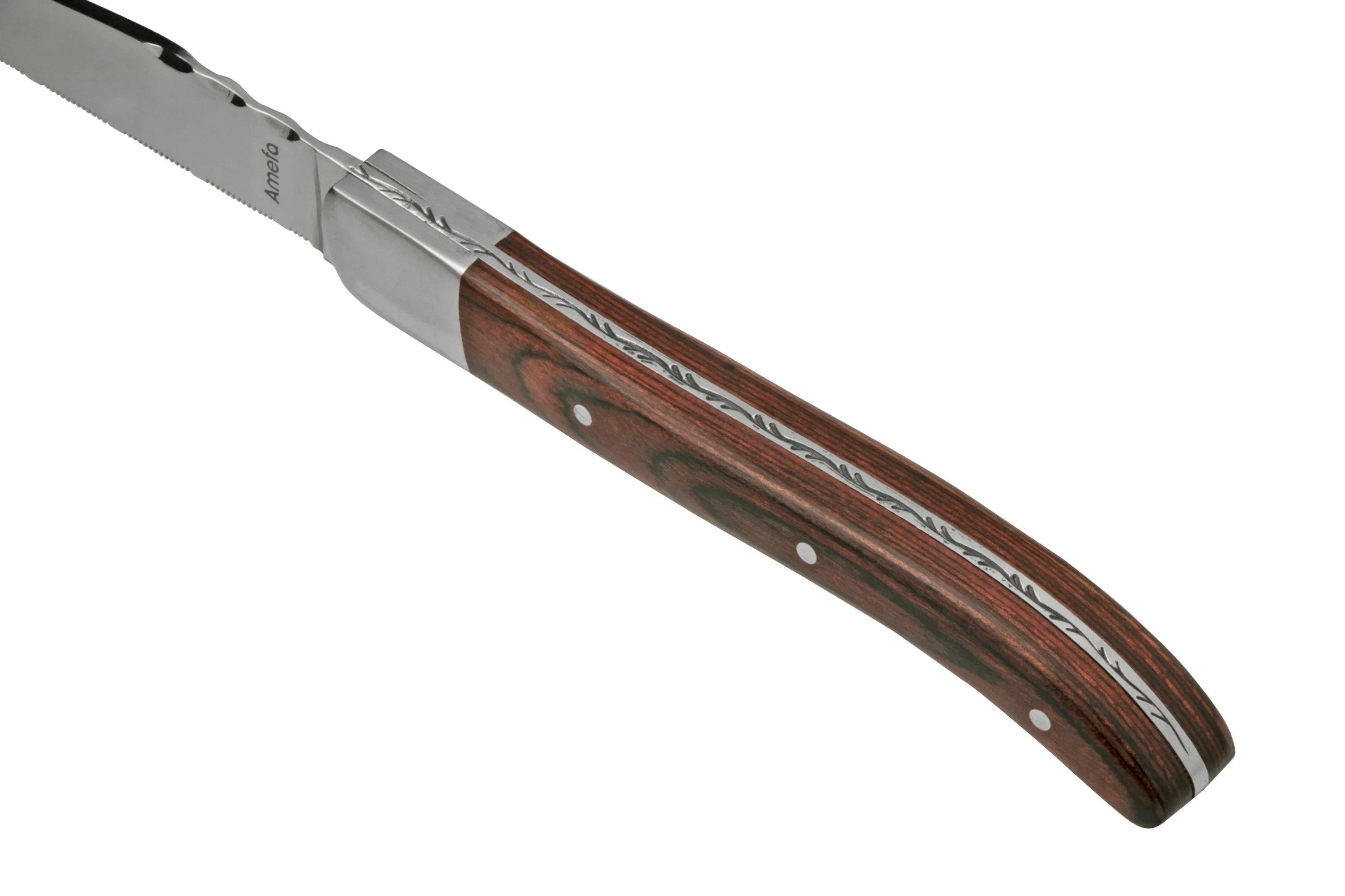 Amefa Royal Steak Brown 2520, cubertería de 4 piezas en estuche de madera