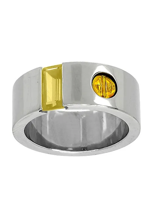 ANILLO DE ACERO Y ORO CON CITRINO 142_05391A