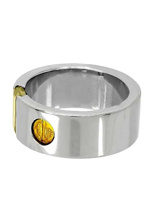 ANILLO DE ACERO Y ORO CON CITRINO 142_05391A