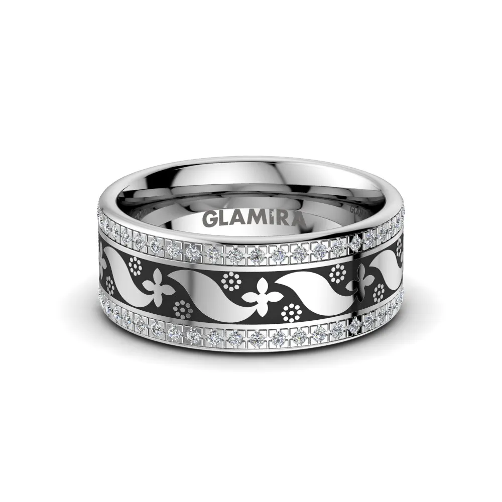 Anillo de boda Ornate Flower 8 mm