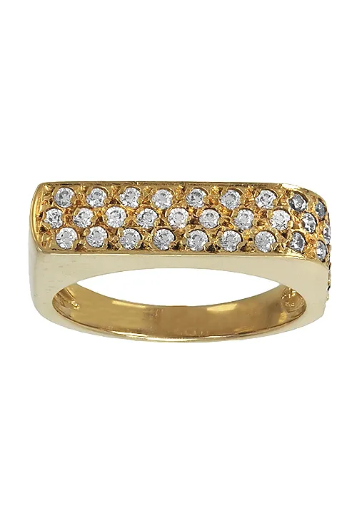 ANILLO DE ORO AMARILLO 18 KILATES Y CIRCONITAS. 014_48400