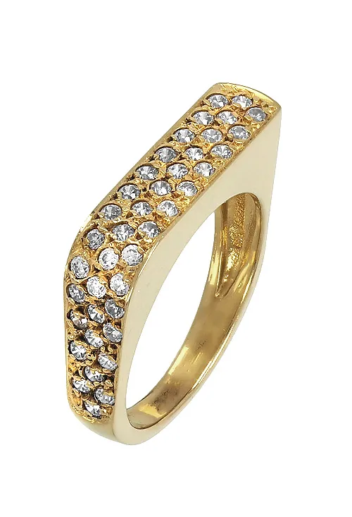 ANILLO DE ORO AMARILLO 18 KILATES Y CIRCONITAS. 014_48400