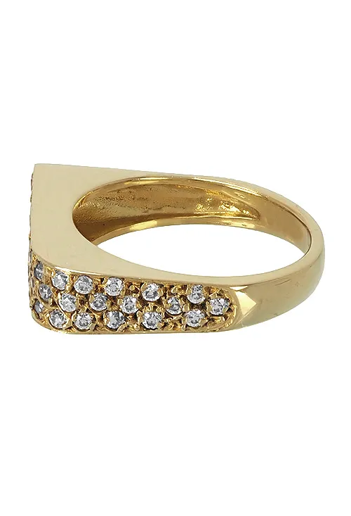 ANILLO DE ORO AMARILLO 18 KILATES Y CIRCONITAS. 014_48400