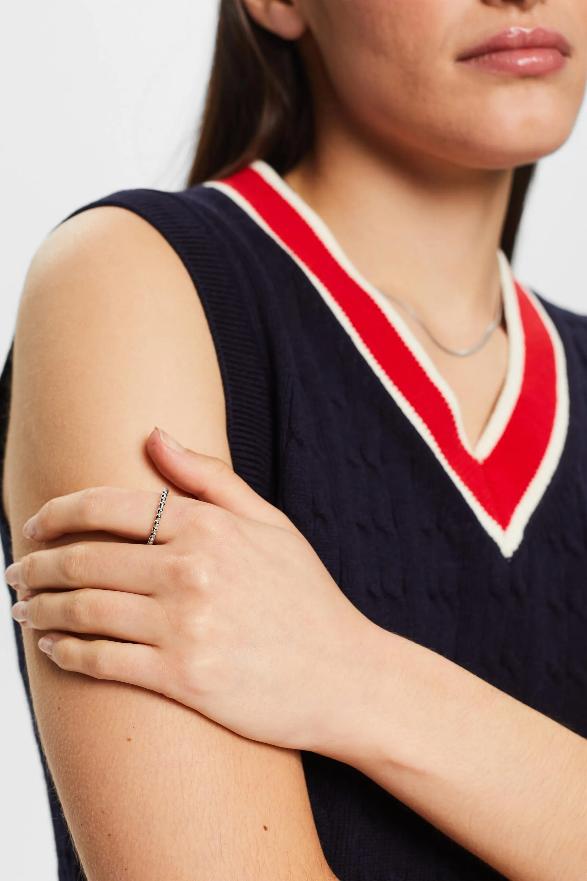 Anillo de plata de ley con diseño de burbuja