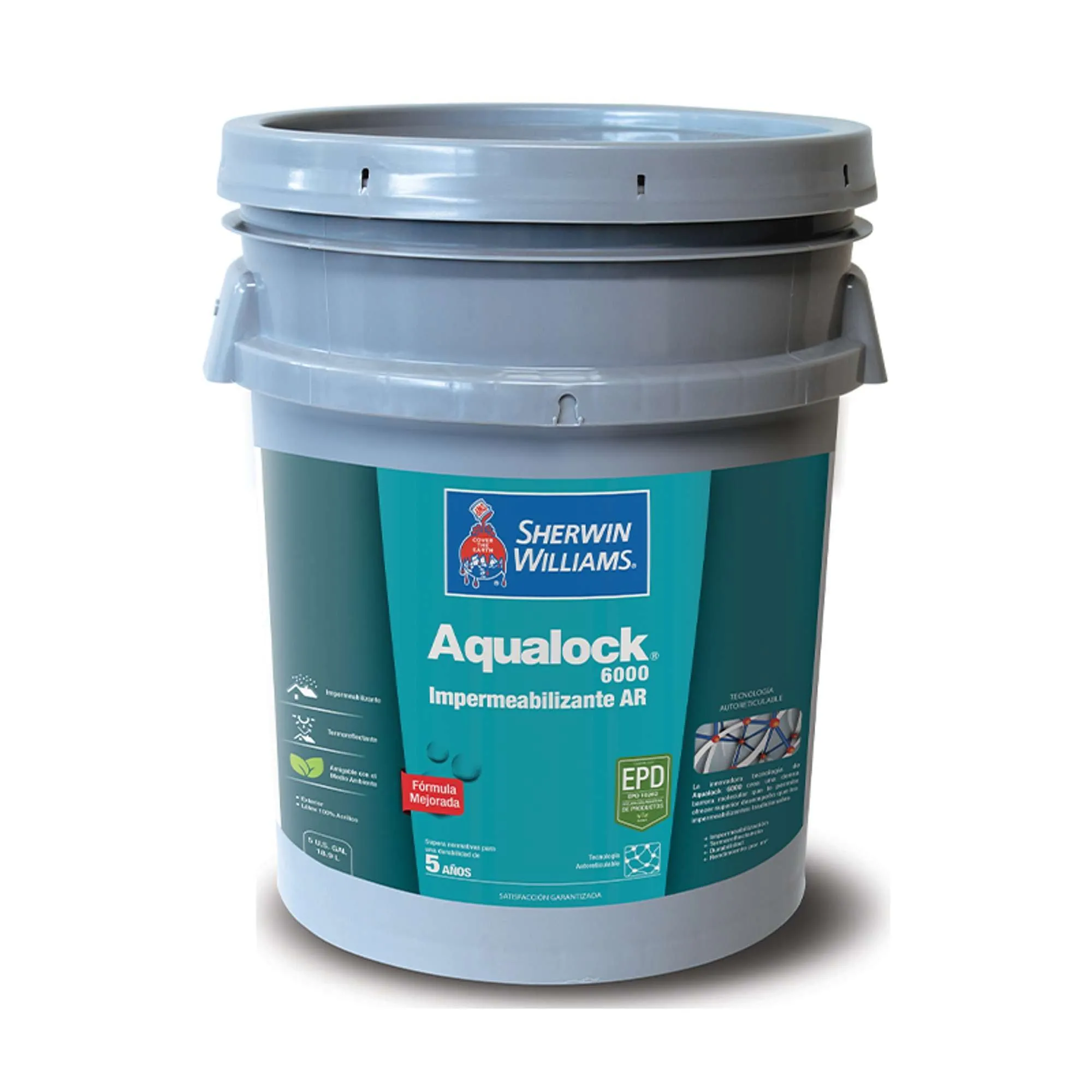 Aqualock  6000 Impermeabilizante Mate Rojo Teja 5 Galones