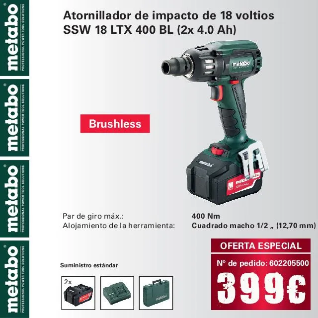 Atornillador Impacto METABO SSW18 LTX 400 BL