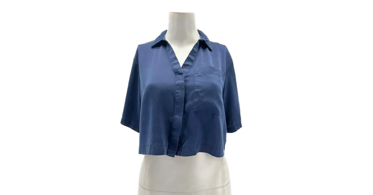 Autre Marque LUNYA Tops T.Seda XS Internacional Azul marino 