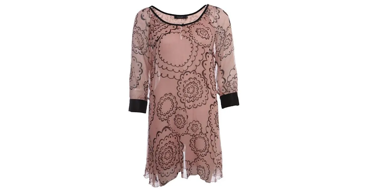Autre Marque Naja Lauf, vestido rosa con estampado negro 