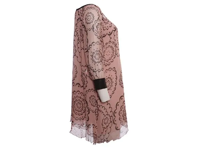 Autre Marque Naja Lauf, vestido rosa con estampado negro 