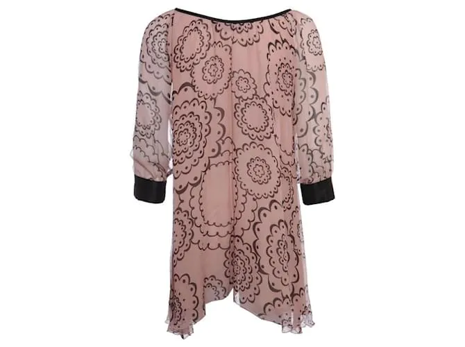 Autre Marque Naja Lauf, vestido rosa con estampado negro 