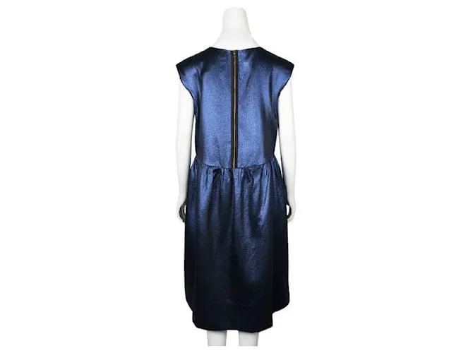 Autre Marque Vestido azul marino con purpurina de diseñador contemporáneo 