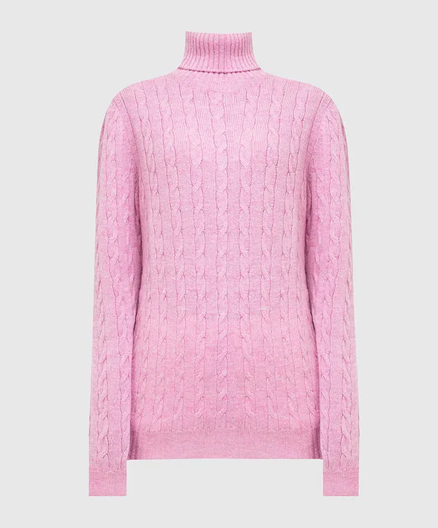 Babe Pay Pls Pink patterned merino wool sweater