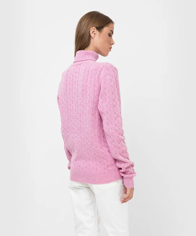 Babe Pay Pls Pink patterned merino wool sweater