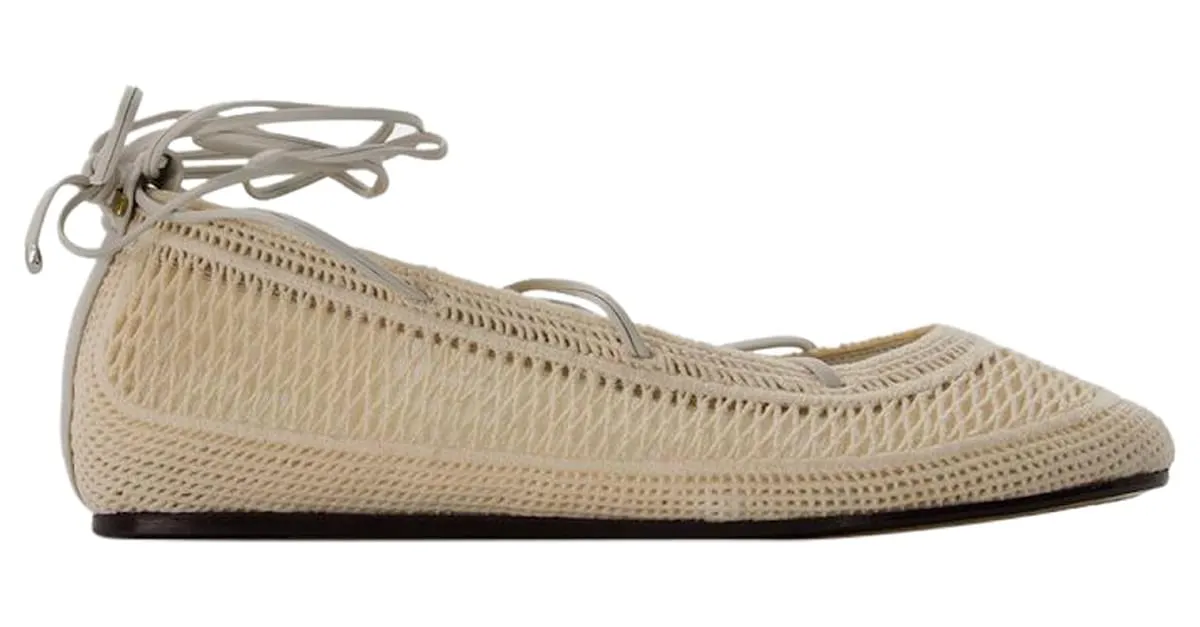 BAILARINAS BELNA  ISABEL MARANT  ALGODóN  BEIGE CASTAñO 