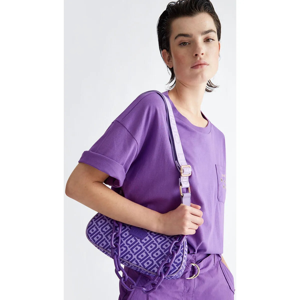 Bandolera de nailon con logotipo