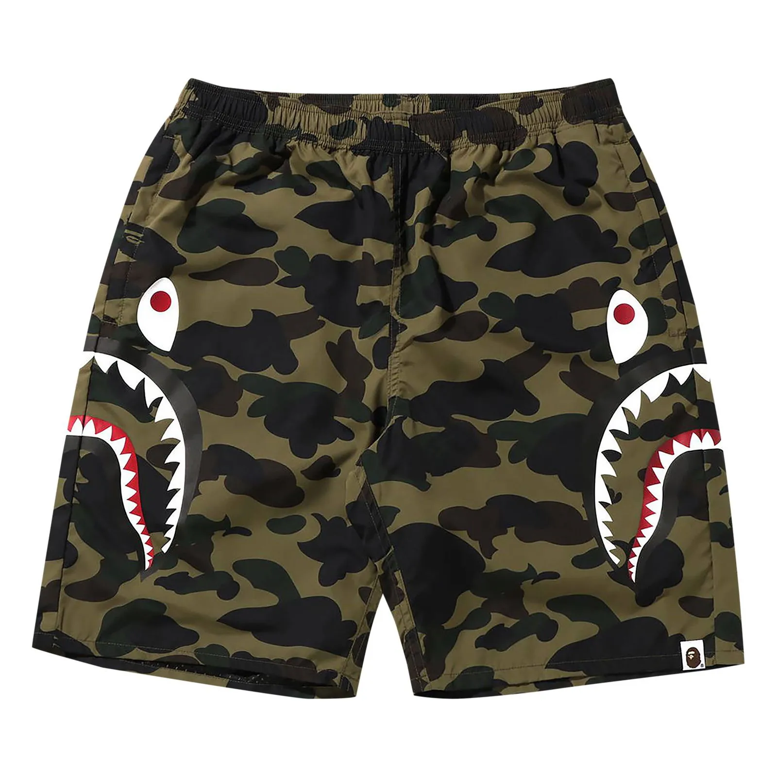 BAPE 1st Camo Side Shark Beach Shorts
