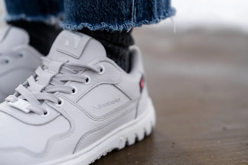 BAREFOOT SNEAKERS BAREBARICS ZING FROST  LIGHT GREY & WHITE