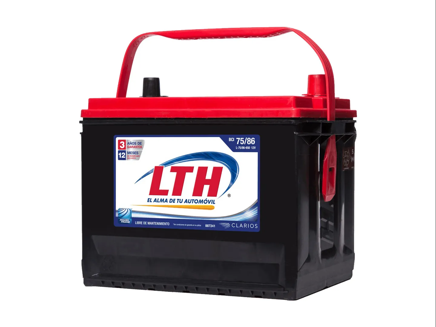 BATERIA PARA AUTOMOVIL LTH L75/86650 COLOR NEGRO