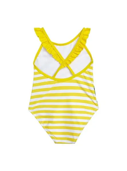 bañador mayoral rayas estampado amarillo para niña