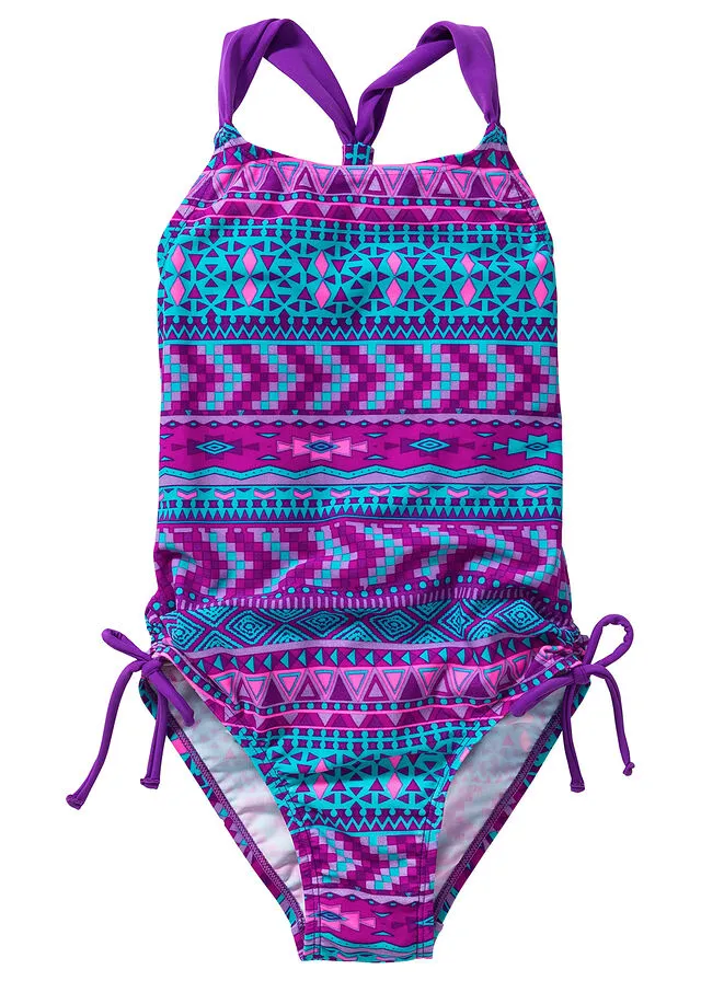 Bañador para niñas Lila/turquesa estampado