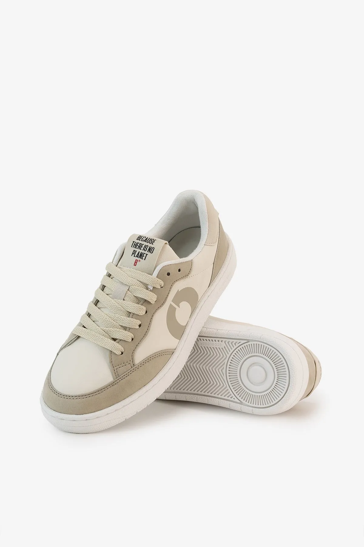 BEIGE DEIA VEGAN LEATHER TRAINERS