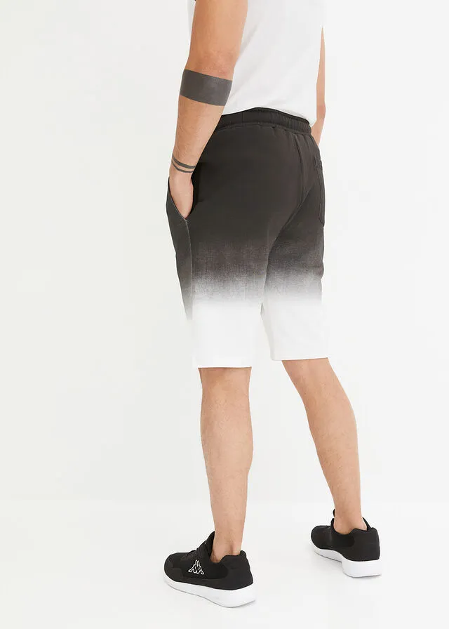 Bermudas de chándal con degradado de color Negro estampado