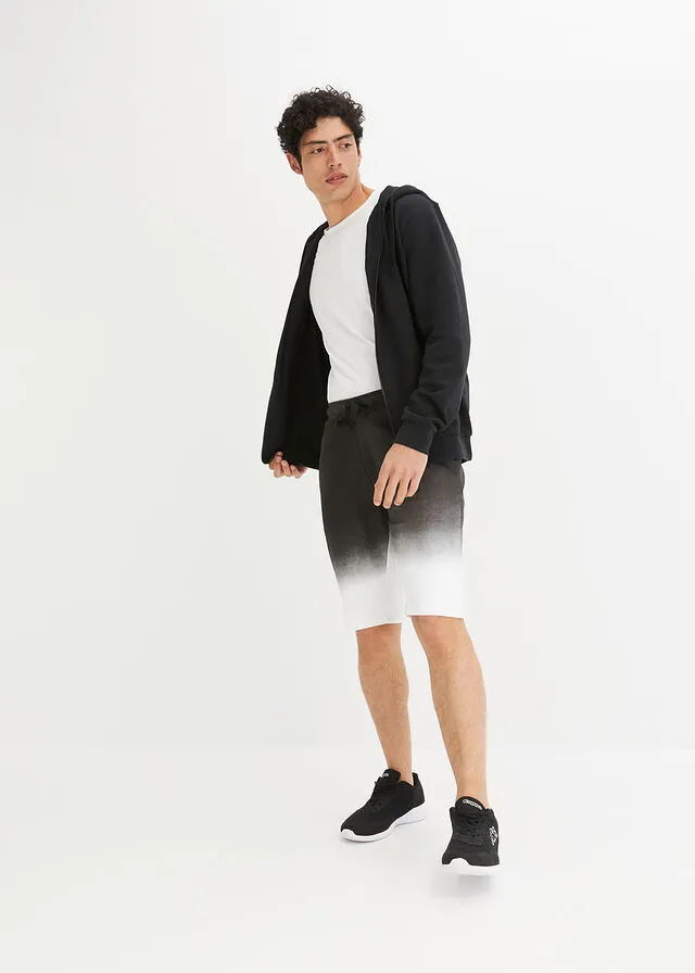 Bermudas de chándal con degradado de color Negro estampado