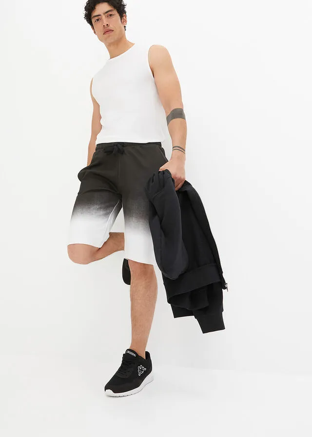 Bermudas de chándal con degradado de color Negro estampado