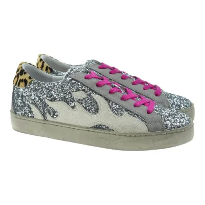 BIBILOUZapatillas Mujer Leopardo Purpurina Bibilou Gamin 050005GM