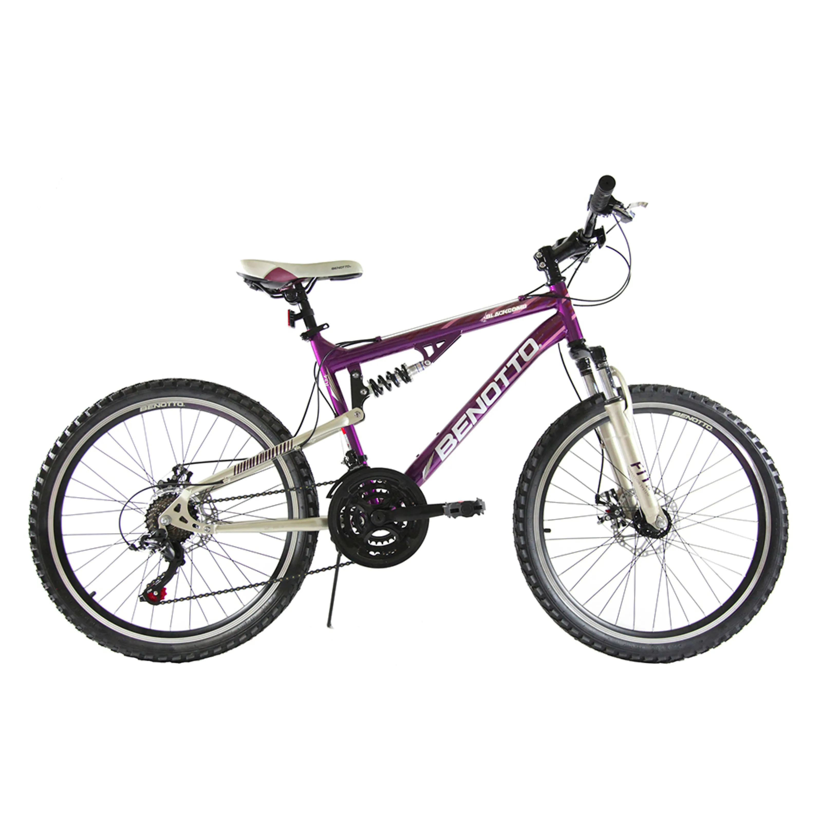 Bicicleta BENOTTO Montaa BLACKCOMB R24 21V. Hombre DS Frenos Doble Disco Mecanico Acero Uva/Oro Palido Talla:UN