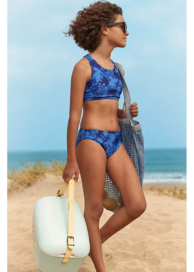 Bikini para niñas (2 piezas) Azul claro estampado