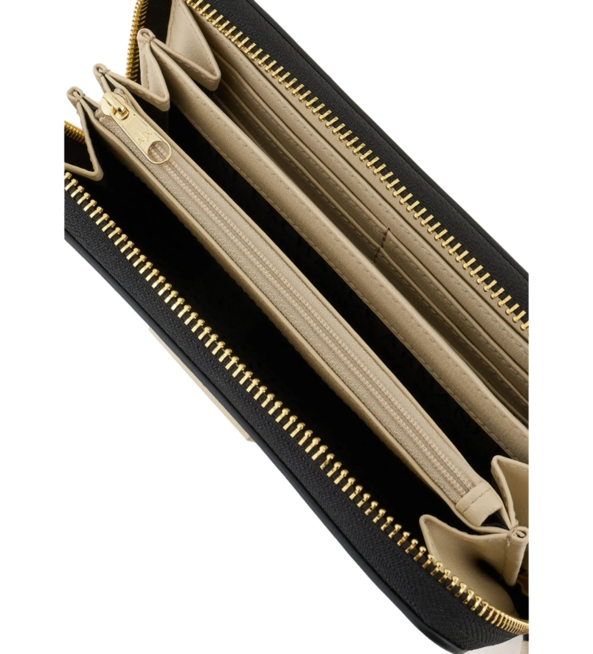 Billetera plegable beige