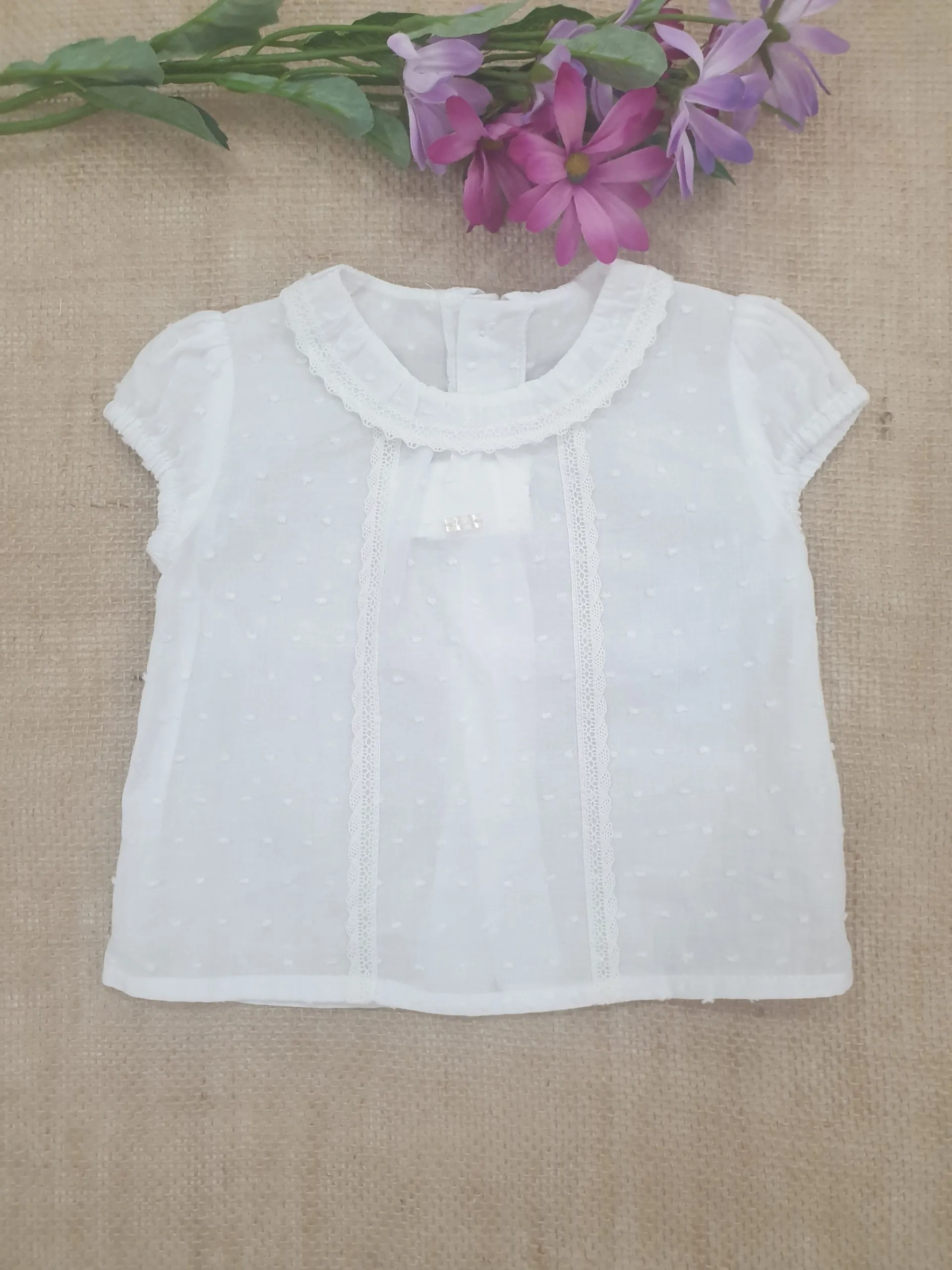 Blusa bebé plumeti blanco roto R130251