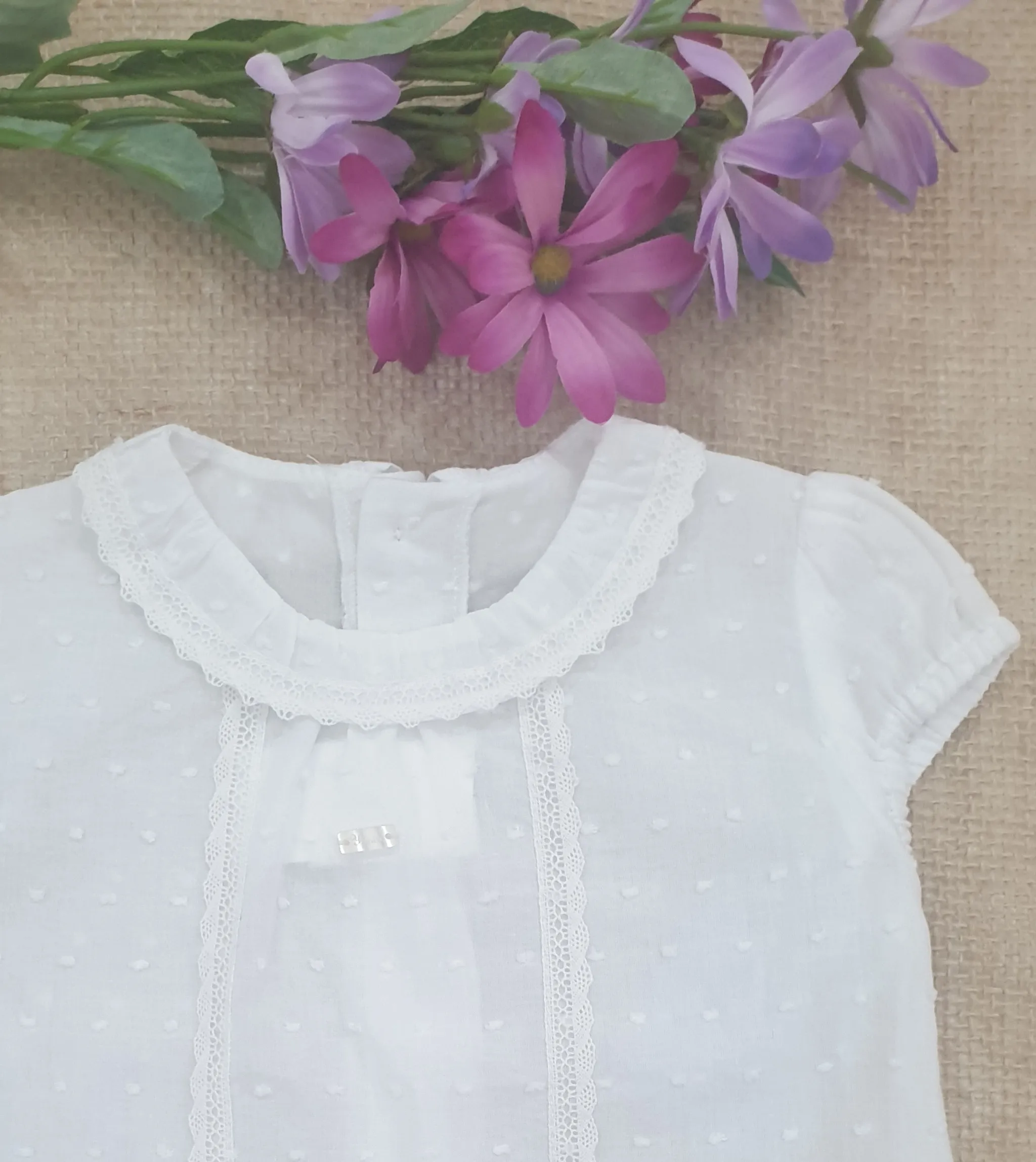 Blusa bebé plumeti blanco roto R130251