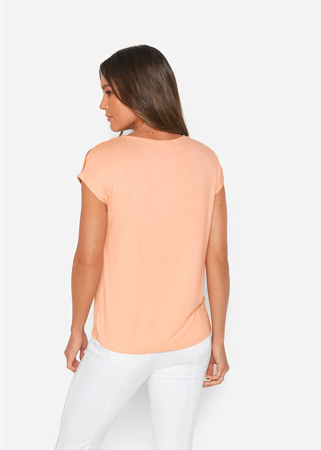 Blusa con estampado de flores Melocotón de flores