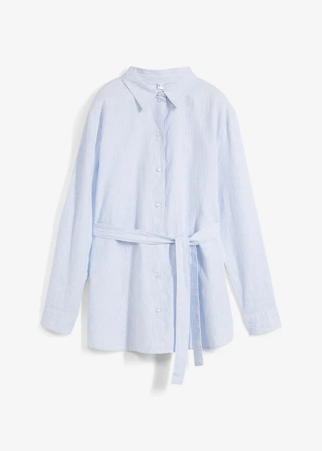 BLUSA DE LACTANCIA AZUL PERLABLANCO CON RAYAS