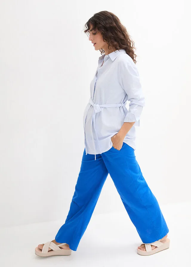 BLUSA DE LACTANCIA AZUL PERLABLANCO CON RAYAS