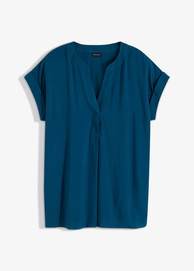 Blusa de viscosa sostenible Petróleo azul