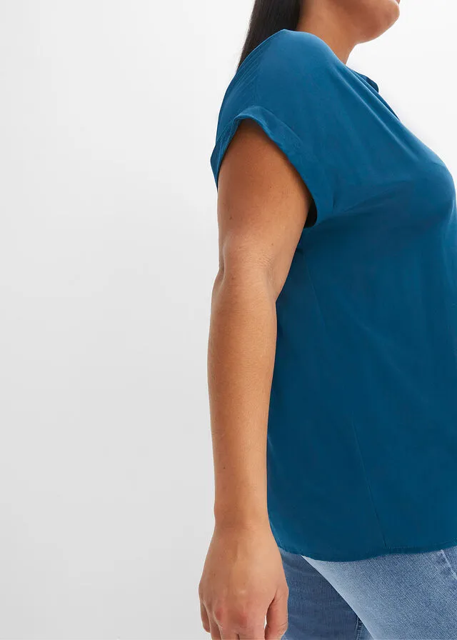 Blusa de viscosa sostenible Petróleo azul