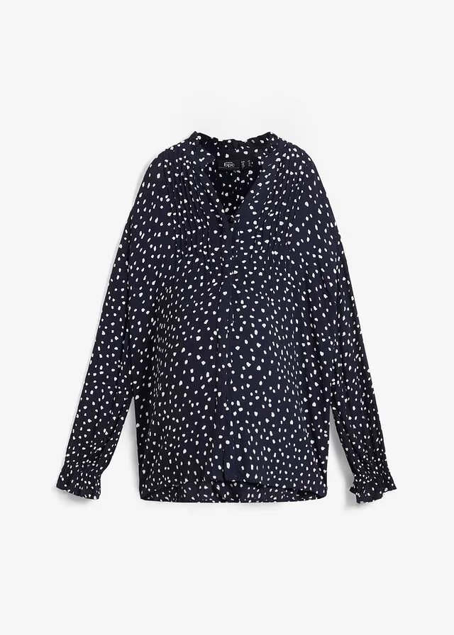 BLUSA PREMAMá/DE LACTANCIA AZUL MARINOBLANCO DE LUNARES