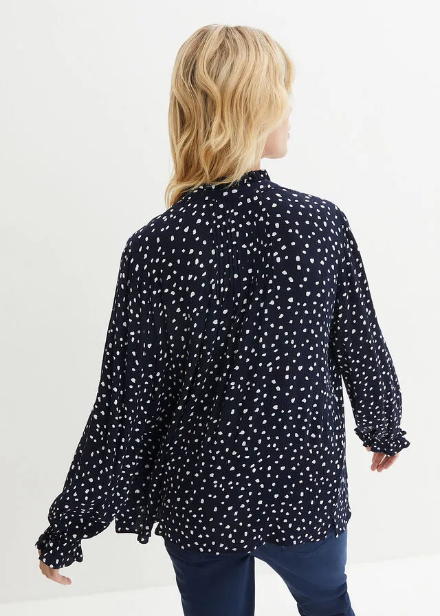 BLUSA PREMAMá/DE LACTANCIA AZUL MARINOBLANCO DE LUNARES