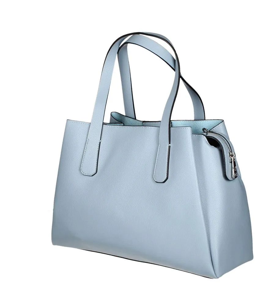Bolso Celeste Dos Asas Con Borla Varios Tonos