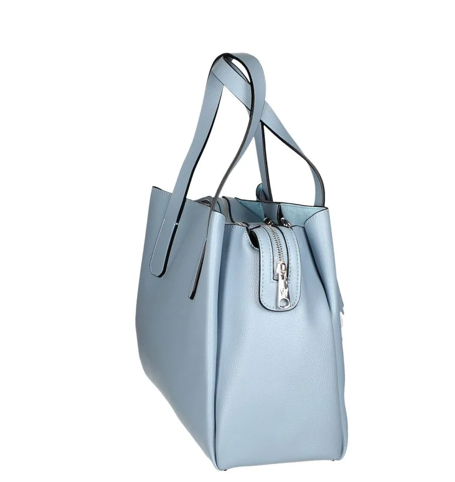 Bolso Celeste Dos Asas Con Borla Varios Tonos
