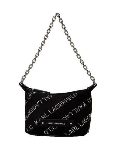 Bolso de hombro negro con cristales K/Essential