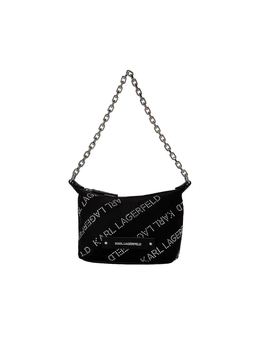 Bolso de hombro negro con cristales K/Essential
